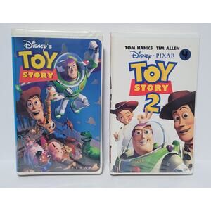 Vintage Disney Pixar Toy Story 1 and Toy Story 2 VHS Videotape Set Lot of 2